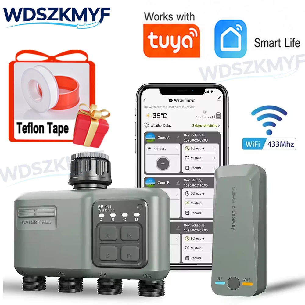 Wifi Irrigation Timer - WiFi RF433 Smart Garden Sprinkler Water