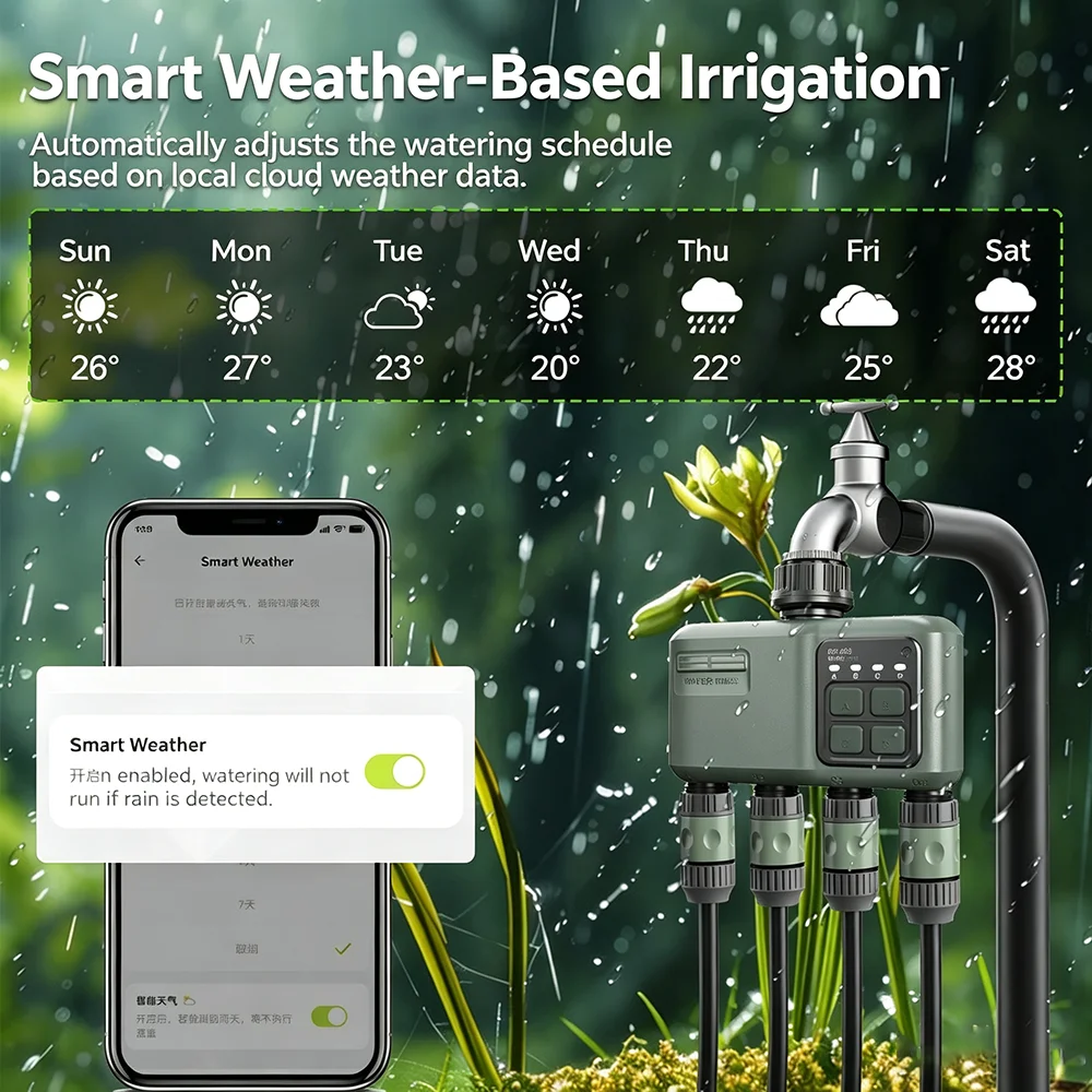 WiFi RF433 Smart Garden Sprink - đánh giá và giá Wifi Irrigation Timer