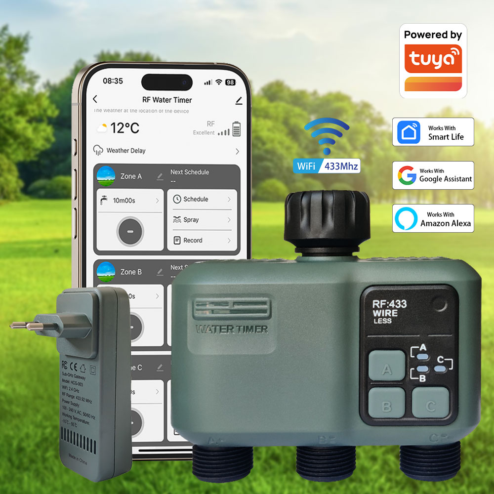 Tuya Wifi+RF433 3-outlet Water - đánh giá và giá Wifi Irrigation Timer